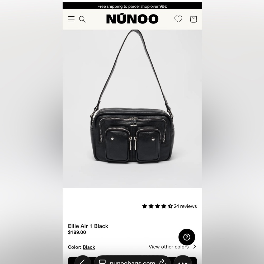 Black Leather Multi-Pocket Crossbody Bag - Picture 9 of 9